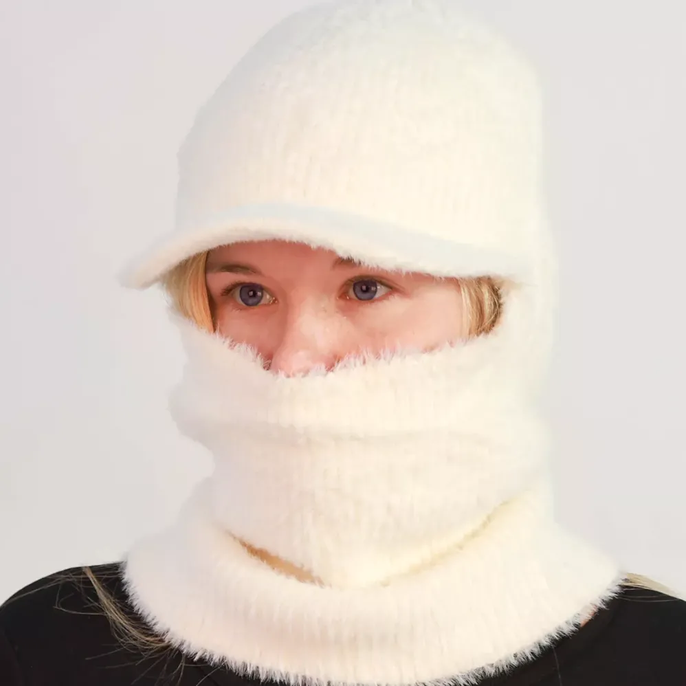 Lipallinen balaclava pipo valkoinen