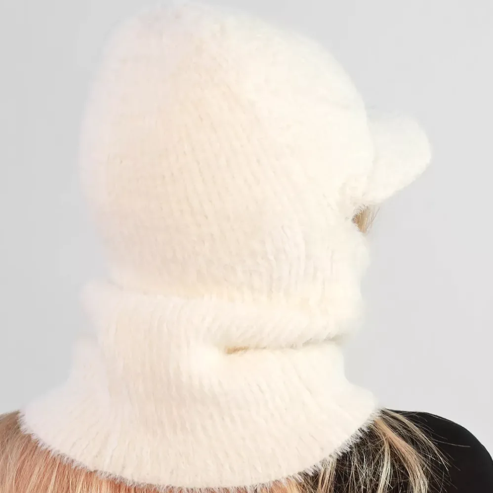 Lipallinen balaclava pipo valkoinen