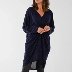 Mizumi Malinka Lurex solmutunika navy
