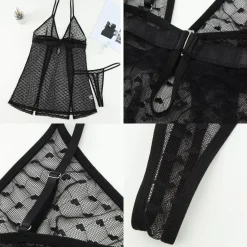 Musta babydoll ja stringit