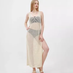 Nandi puuvillainen neulemekko beige