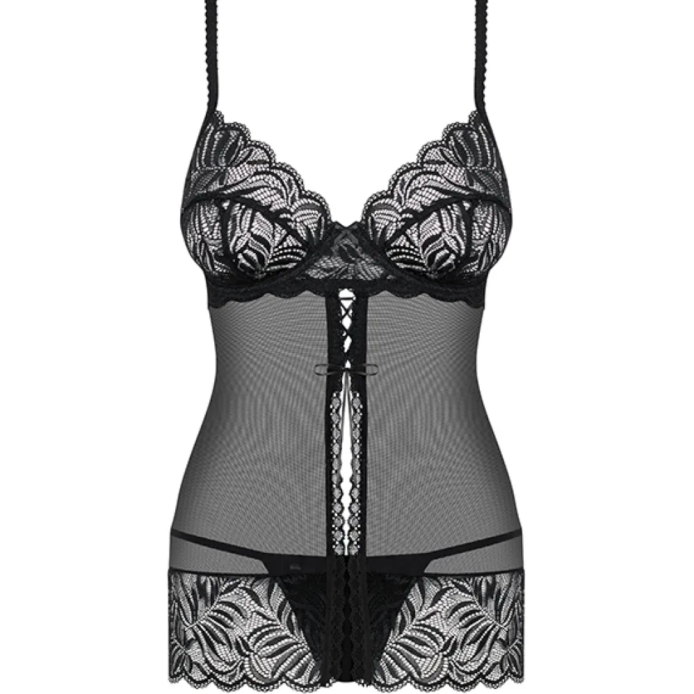 Obsessive Contica babydoll ja stringit musta