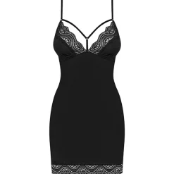 Obsessive Diyosa chemise ja stringit musta