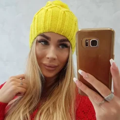 Oliwier Milano fleecevuorattu pipo keltainen