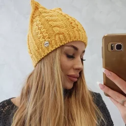 Oliwier Rabbid fleecevuorattu pipo mustard