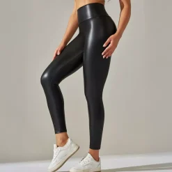 Otos Leatherlook leggingsit musta