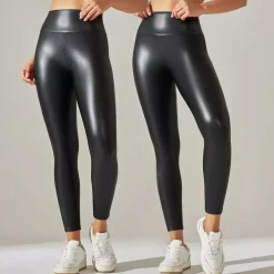 Otos Leatherlook leggingsit musta