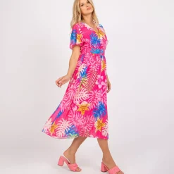 Pammy Coral kuvioitu mekko pinkki