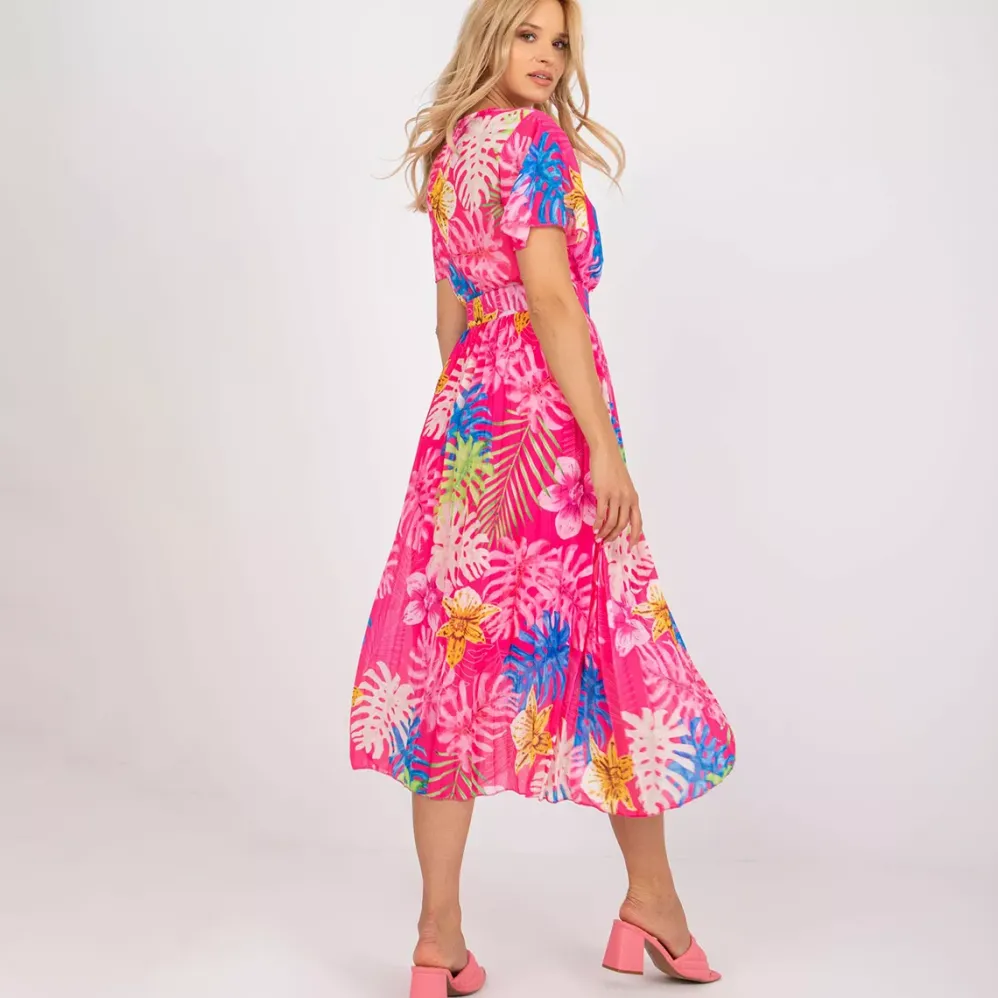 Pammy Coral kuvioitu mekko pinkki