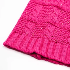 Pitkä neulepipo paljeteilla fuksia