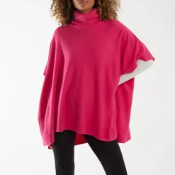 Qed LDN Cass neuleponcho pinkki