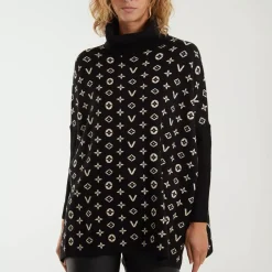 Qed LDN Monogram neulepaita musta