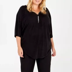 Qed LDN Sparkle Zip neulospaita musta