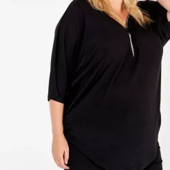 Qed LDN Sparkle Zip neulospaita musta