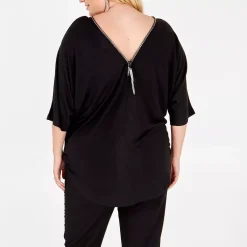Qed LDN Sparkle Zip neulospaita musta