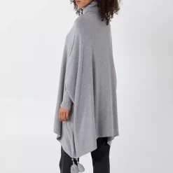 Qed LDN Wiv neuleponcho harmaa