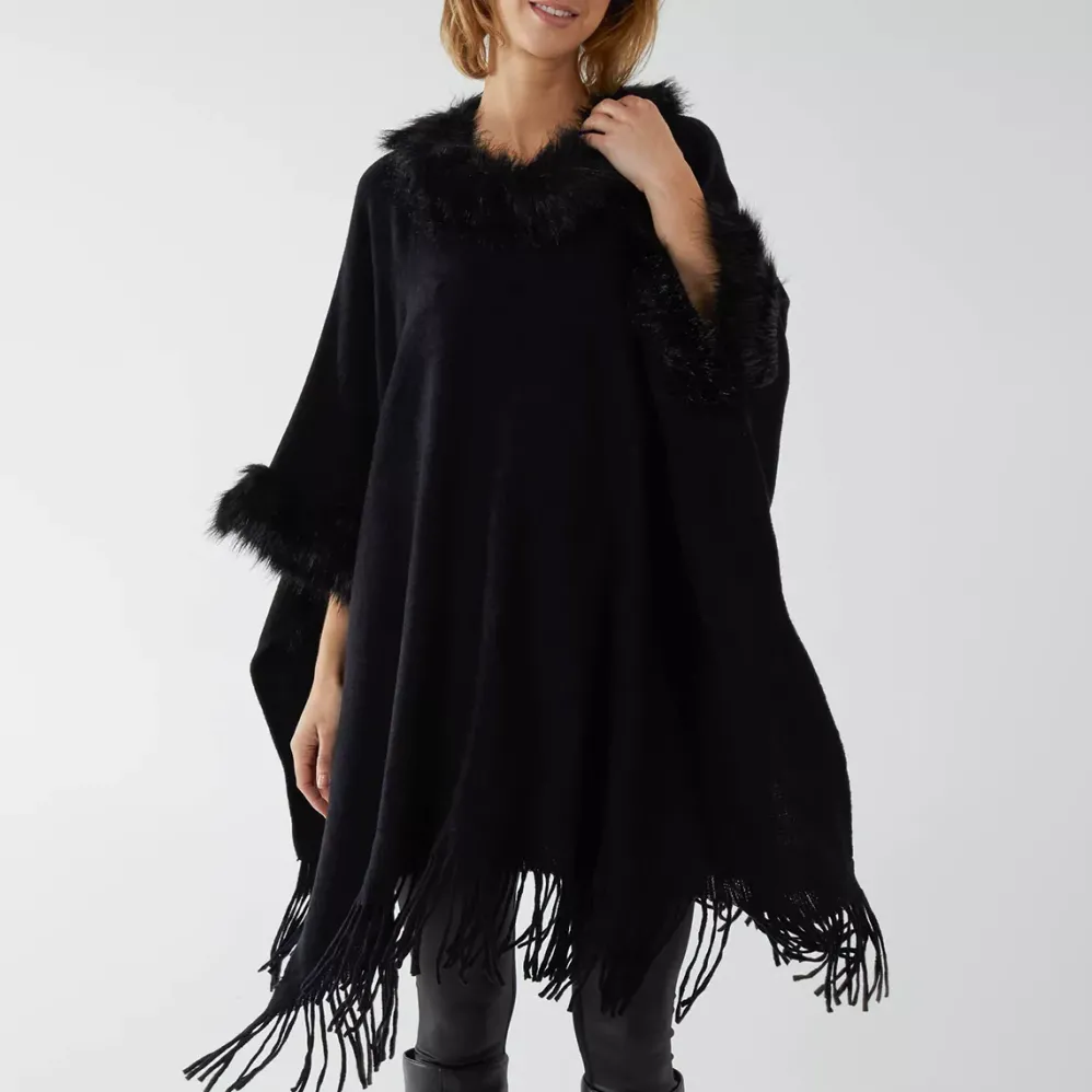 Qed LDN Zoa neuleponcho musta