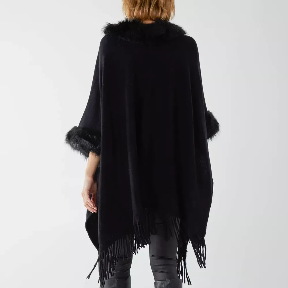 Qed LDN Zoa neuleponcho musta