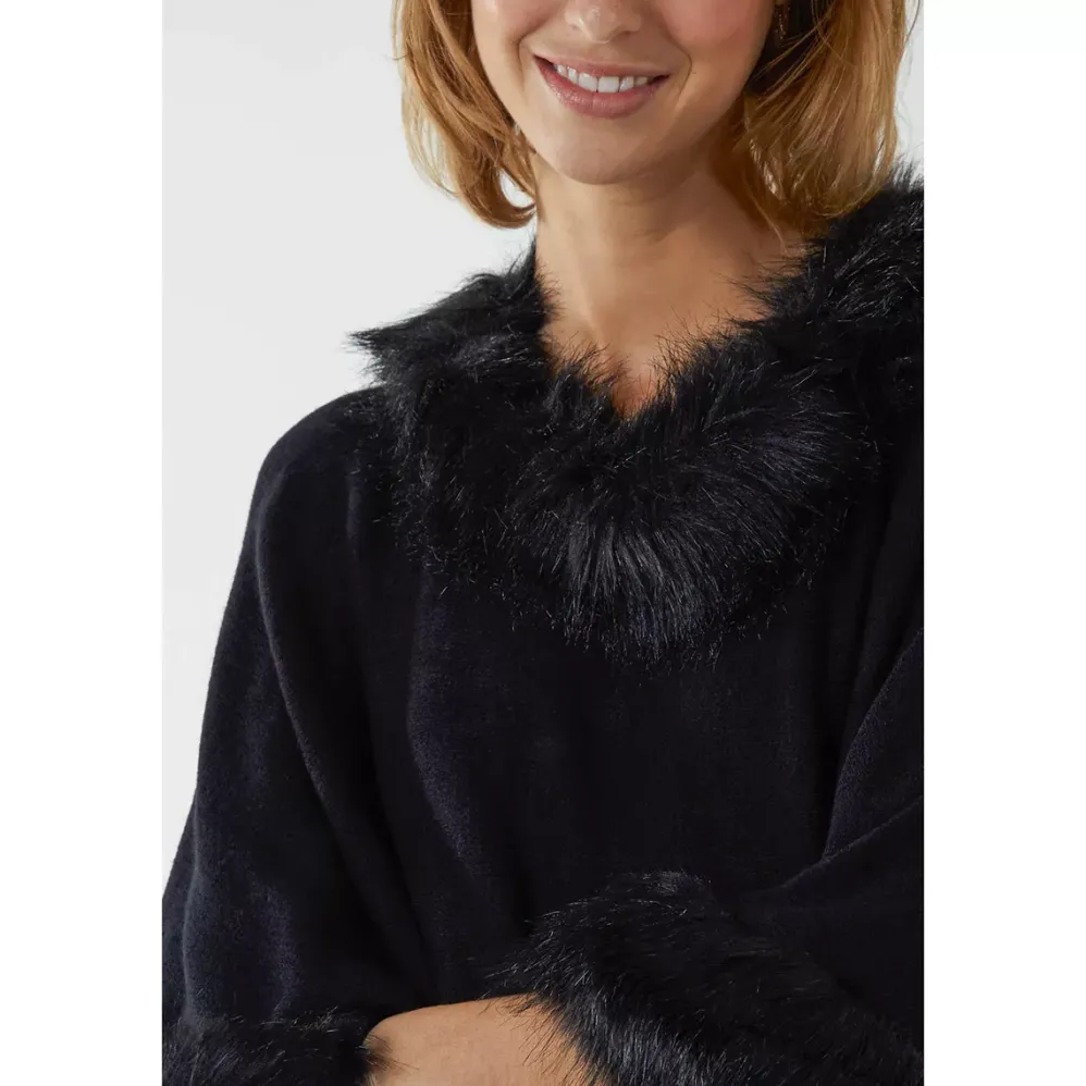 Qed LDN Zoa neuleponcho musta
