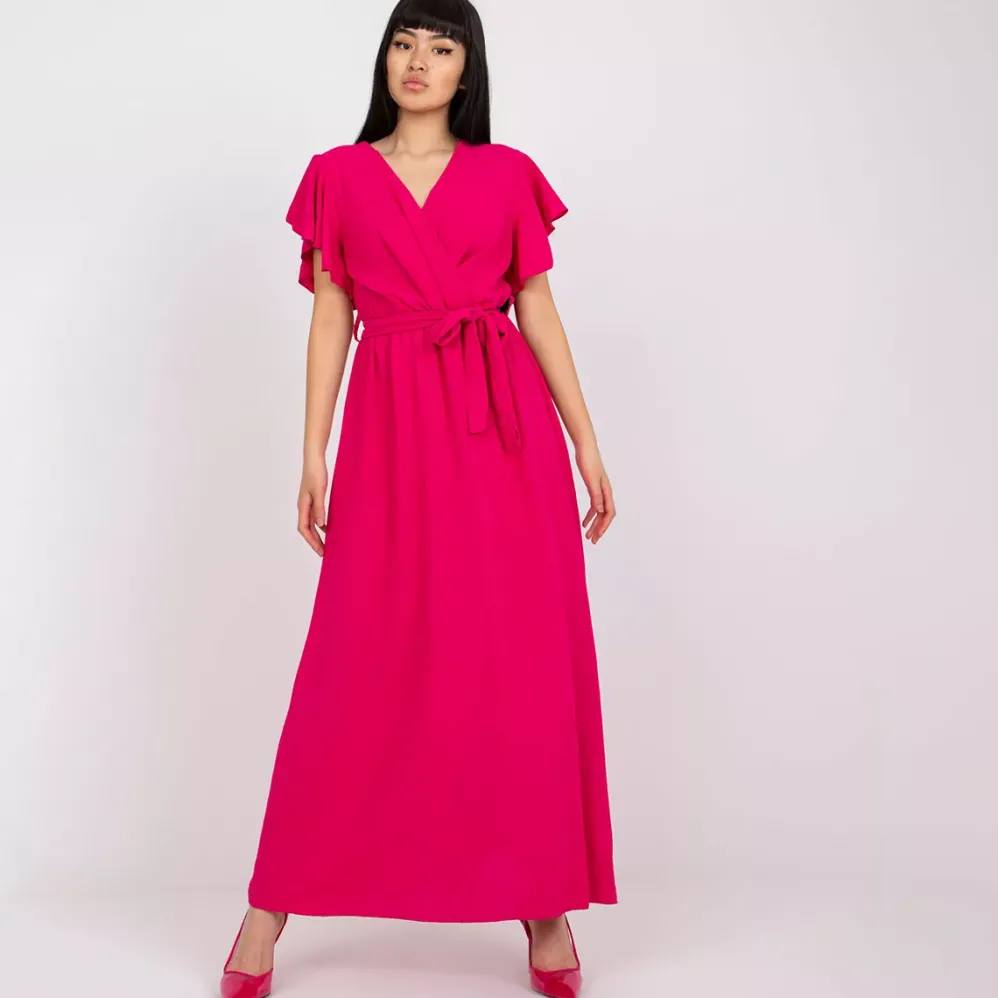 Rosa Rossa Trixie maksimekko vyöllä fuksia