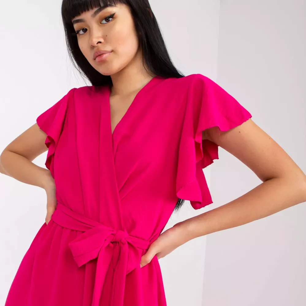 Rosa Rossa Trixie maksimekko vyöllä fuksia