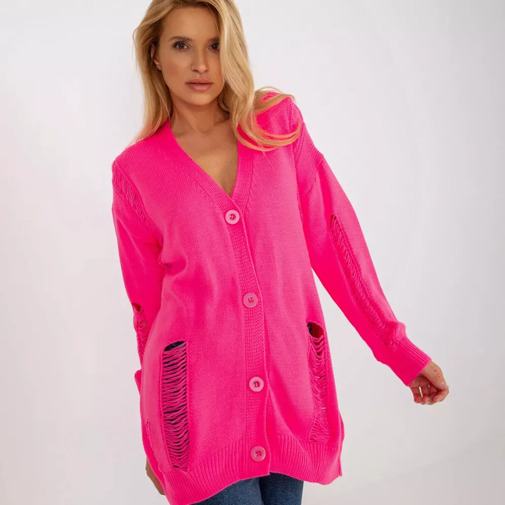 Rue Paris Cornelia neuletakki neonpinkki