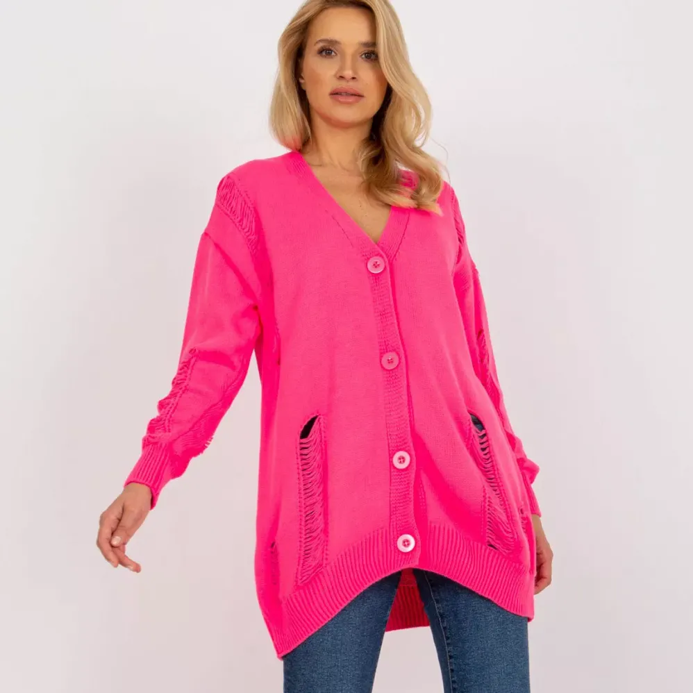 Rue Paris Cornelia neuletakki neonpinkki