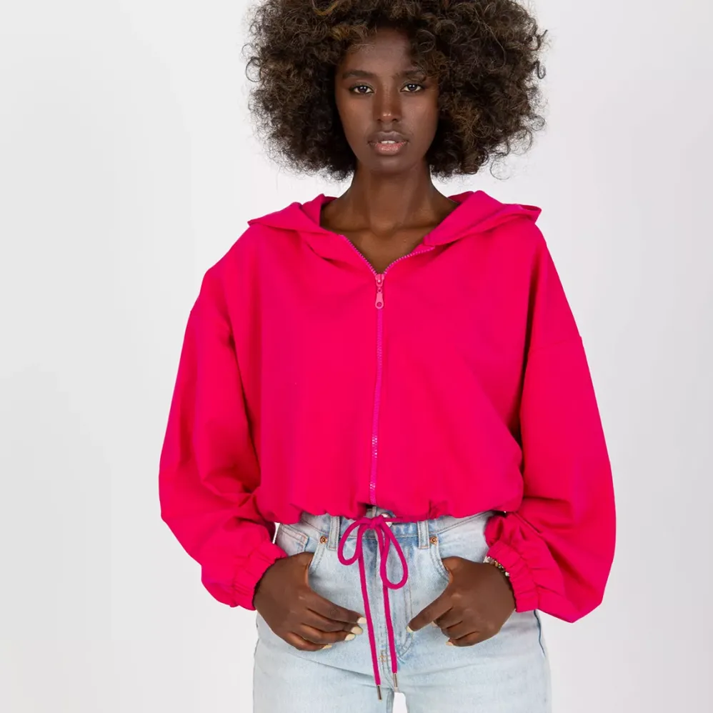 Rue Paris Rubie Crop huppari fuksia