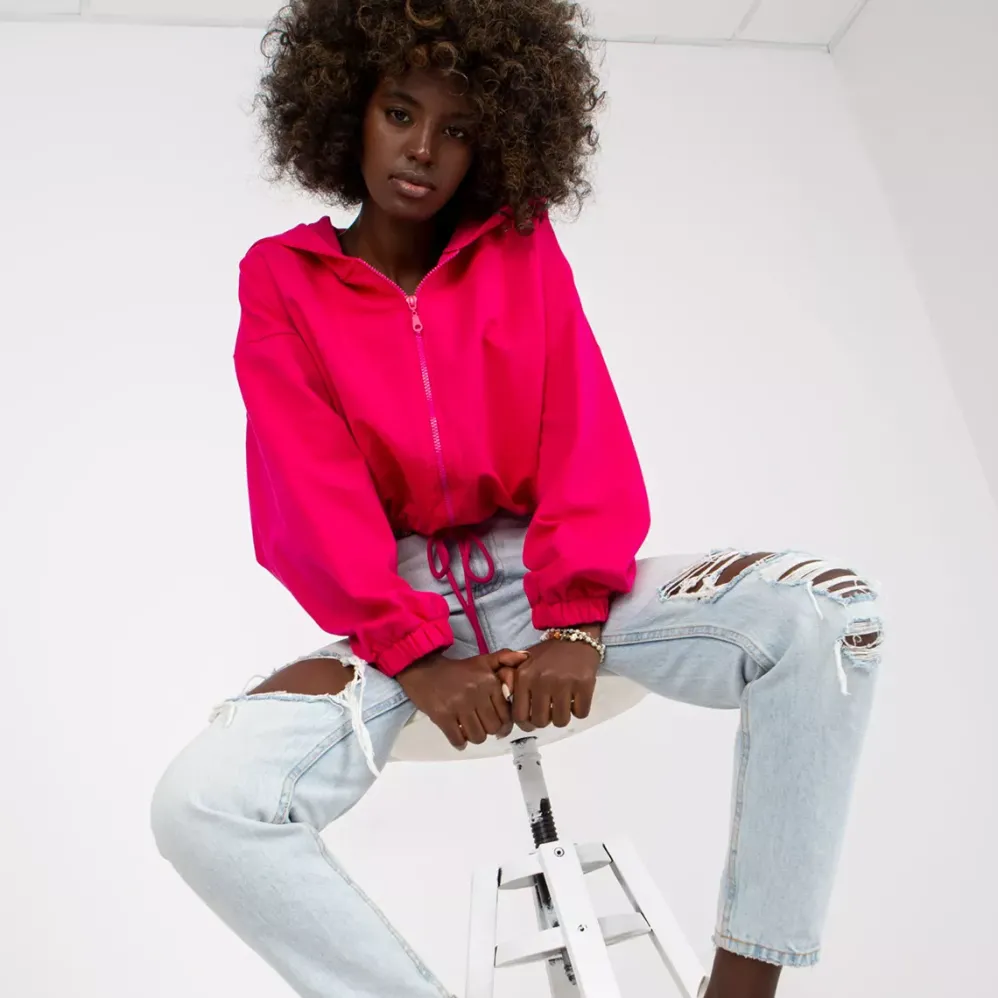 Rue Paris Rubie Crop huppari fuksia