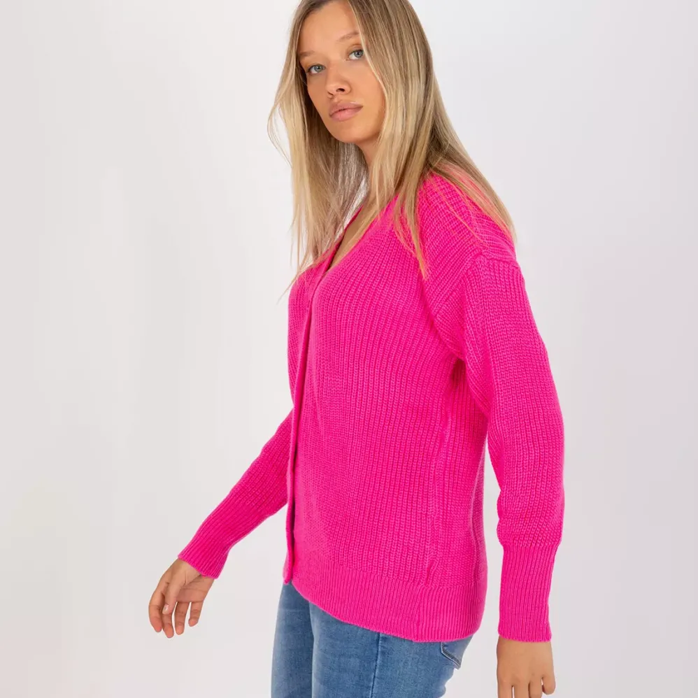 Rue Paris Sophia neuletakki neonpinkki