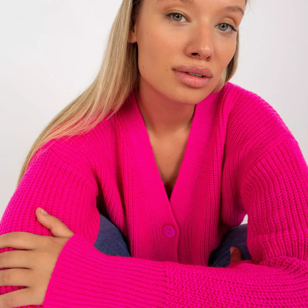 Rue Paris Sophia neuletakki neonpinkki
