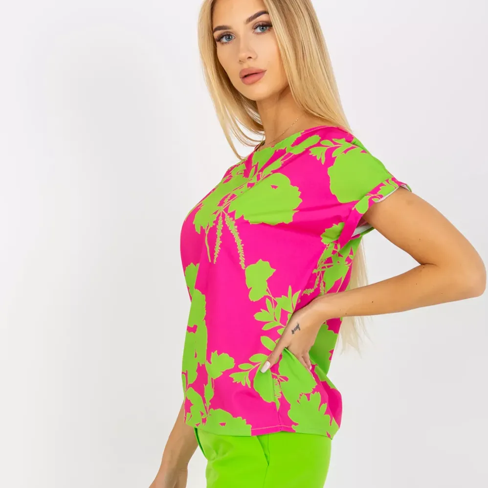 Rue Paris Summer kuvioitu paita fuksia