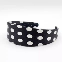 Satiininen hiuspanta polka musta