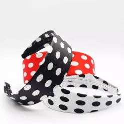 Satiininen hiuspanta polka musta