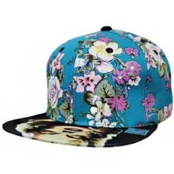 Snap-back lippahattu kukkakuvio