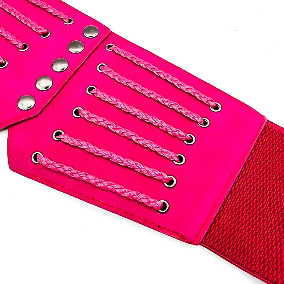 Stretchvyö pikkuleteillä fuksia