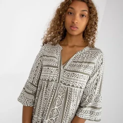 Sublevel Eco Tabitha kuvioitu mekko khaki