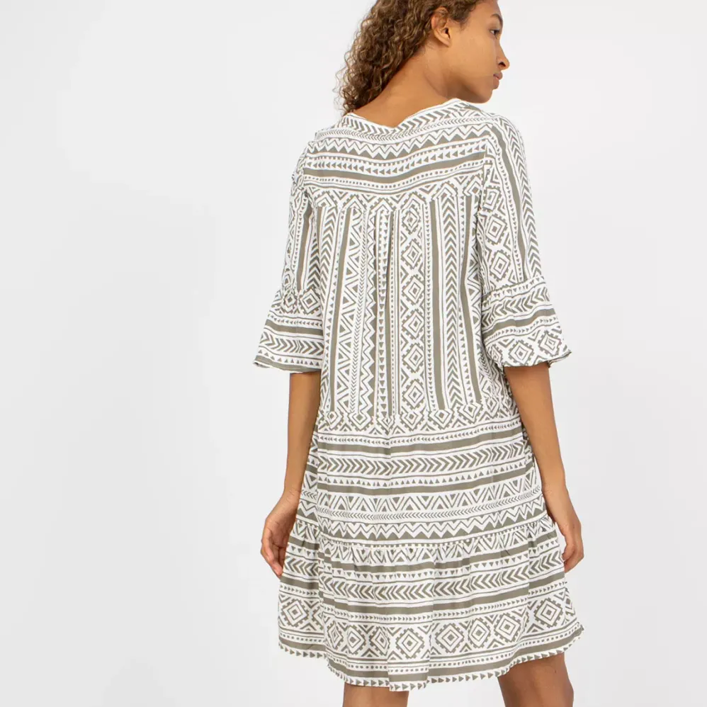 Sublevel Eco Tabitha kuvioitu mekko khaki