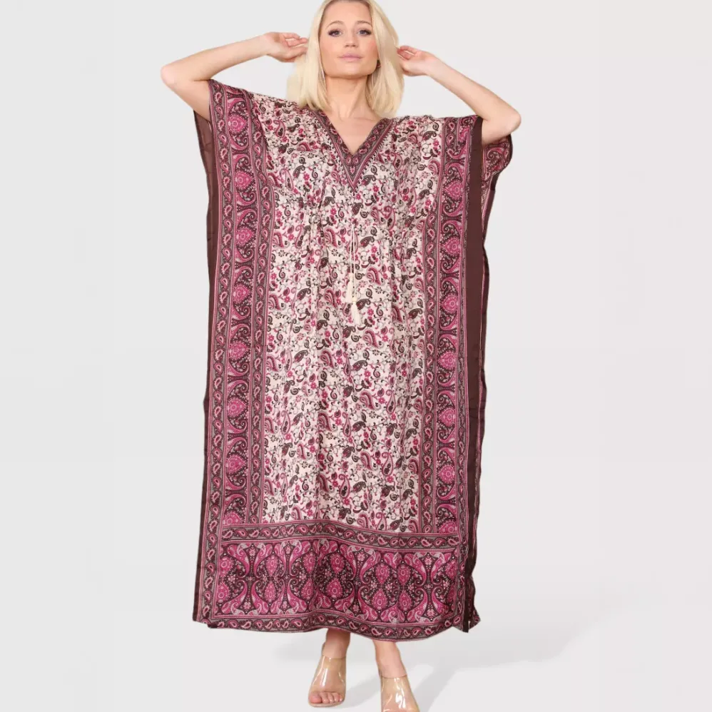 Sumel Paisley kaftaani fuksia/ruskea