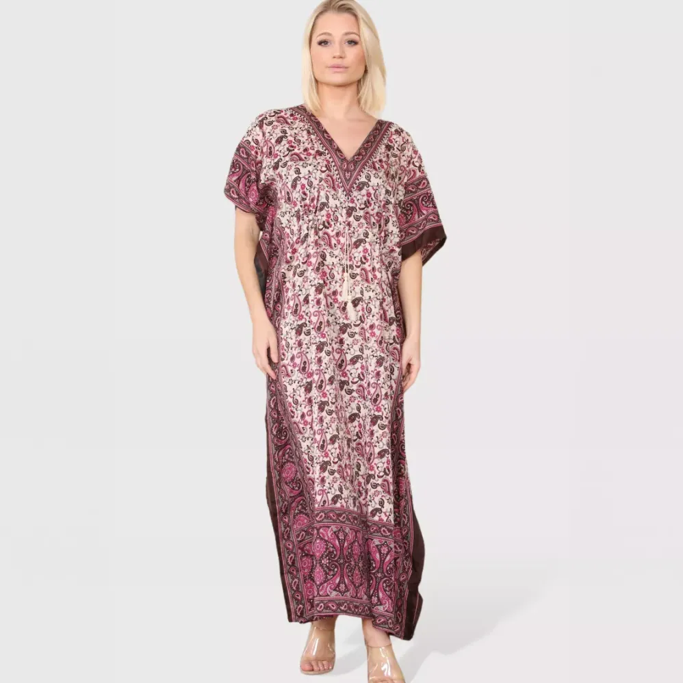 Sumel Paisley kaftaani fuksia/ruskea