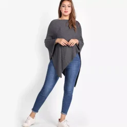 TLL Star neuleponcho t.harmaa