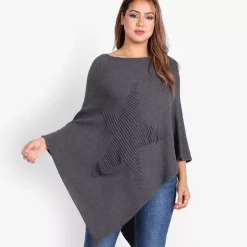 TLL Star neuleponcho t.harmaa