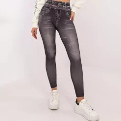 Trendy.ing Jeanslook leggingsit musta