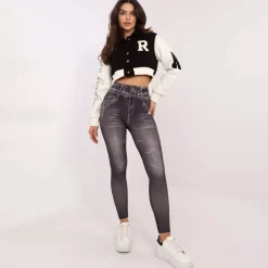 Trendy.ing Jeanslook leggingsit musta