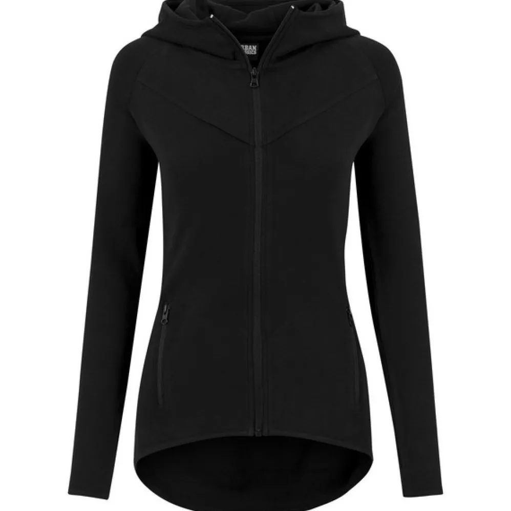 Urban Classics Athletic Interlock Zip Hoody musta