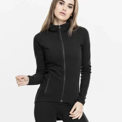 Urban Classics Athletic Interlock Zip Hoody musta