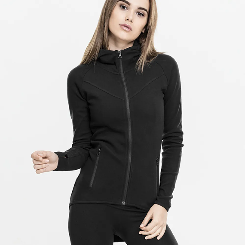 Urban Classics Athletic Interlock Zip Hoody musta