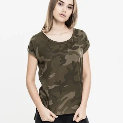 Urban Classics Camo Back Shaped Tee oliivi