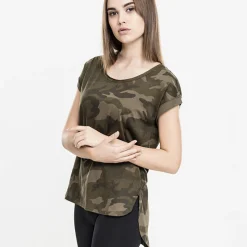 Urban Classics Camo Back Shaped Tee oliivi
