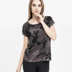 Urban Classics Camo Back Shaped Tee harmaa
